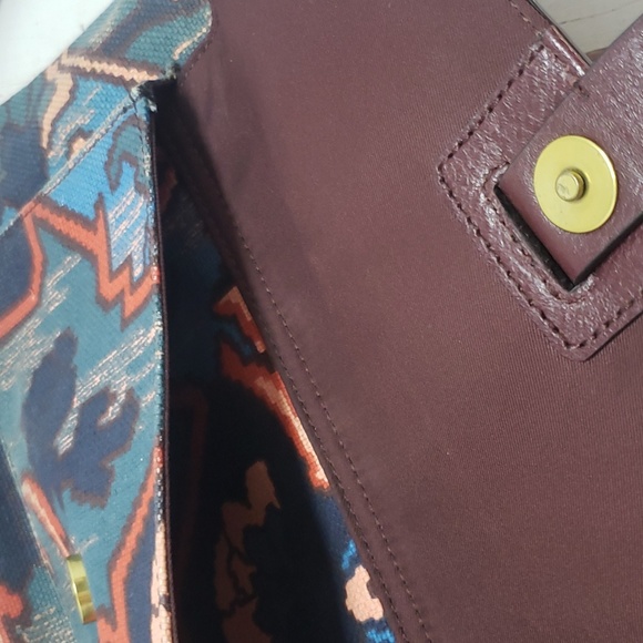 Fossil ptint blue canvas and leather crossbody bag - Picture 5 of 8